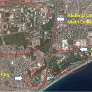 Ataturk Culture Park, Akdeniz University Campus and Akdeniz City Park... | Download Scientific ...