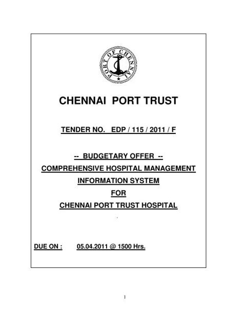 CHENNAI PORT TRUST - Port of Chennai