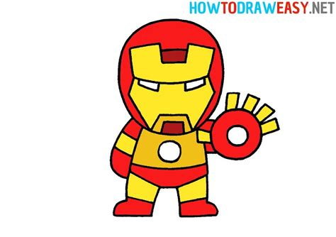 How to Draw Iron Man | Easy cartoon drawings, Easy drawings, Iron man drawing