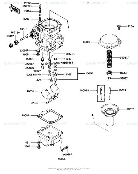 Kawasaki Motorcycle 1981 OEM Parts Diagram for Carburetor, Parts | Partzilla.com