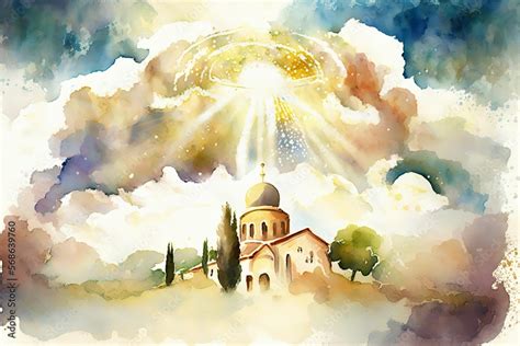 Heaven god Holy Church bethlehem illustration landscape art pathway ...