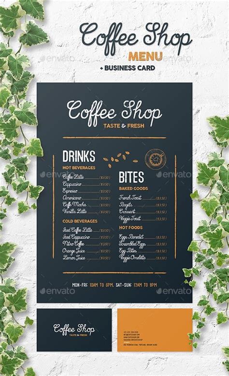 Coffee Shop Menu - Food Menus Print Templates | Coffee shop menu, Coffee shop menu board, Cafe ...