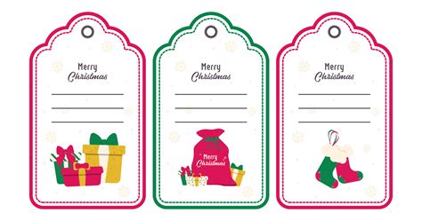 Set of Vector Tag Templates. Christmas tags with blank lines and ...