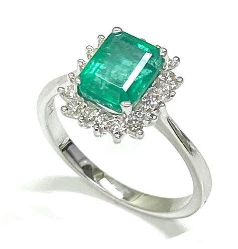 Emerald Cut Emerald Diamond Ring. - Emperor Jewelry