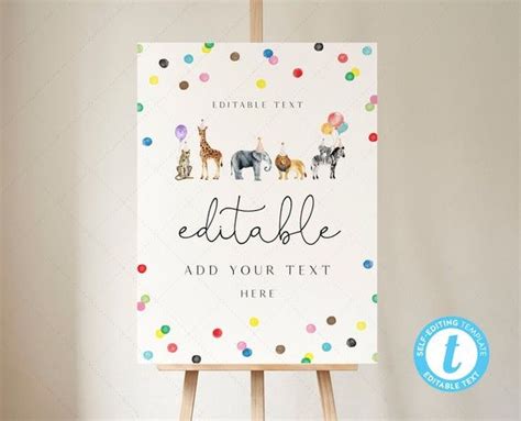 18x24 Editable Sign Template Instant Download Templett | Etsy First Birthday Parties, Birthday ...