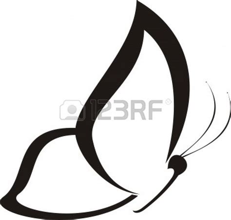 Butterfly Side Outline Clip Art