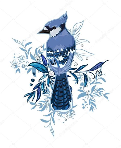 Blue Jay bird — Stock Vector © AlsouSh #129185834