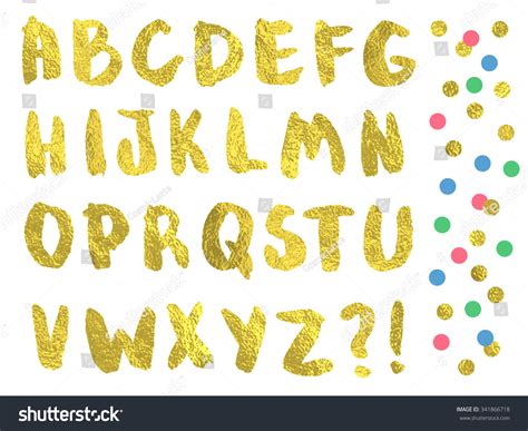 Vector Gold Font Hand Drawn Brush Stock Vector (Royalty Free) 341866718 | Shutterstock