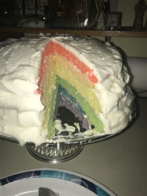 My friend and I baked a rainbow cake- First time I've baked! : r/lgbt