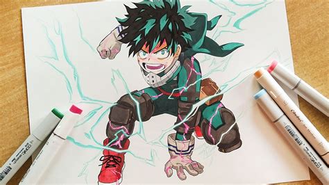 How To Draw Izuku Midoriya - One For All | Step By Step Tutorial - YouTube