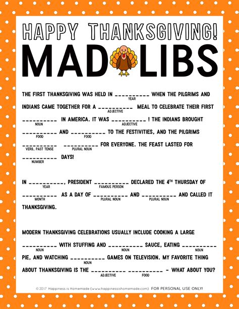 Mad Libs Free Printable - Printable Word Searches