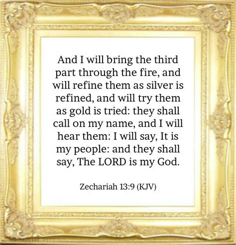 Zechariah 13:9 (KJV) | Kjv, Bible scriptures, Scripture cards