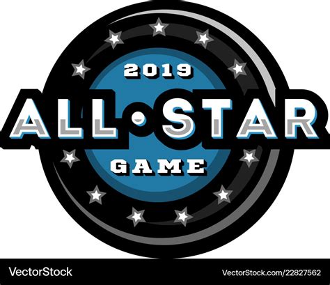 All star game template logo design Royalty Free Vector Image