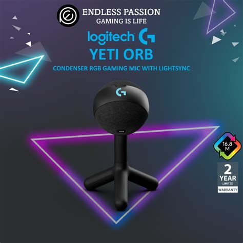 LOGITECH YETI ORB RGB GAMING MICROPHONE, Audio, Microphones on Carousell