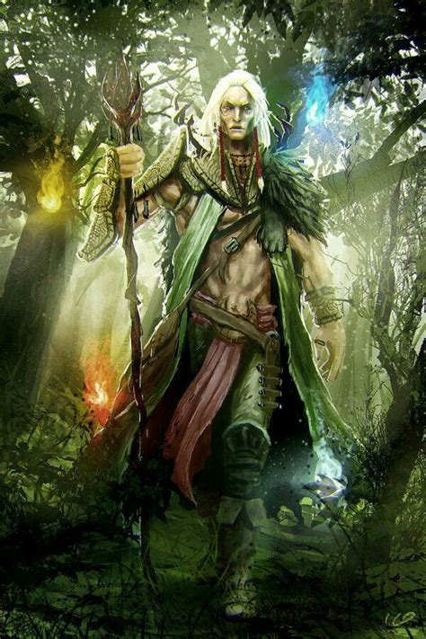 Klearn Soural - Wood Elf - Druid - Micre | Elf druid, Fantasy character design, Dungeons and ...