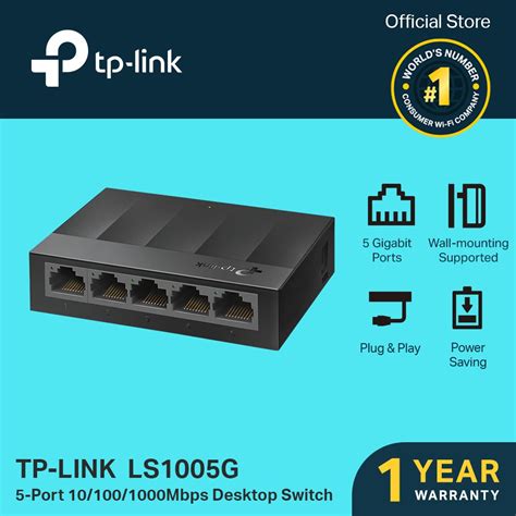 TP-Link LS1005G 5-Port 10/100/1000Mbps Desktop Switch | Network Switch Ethernet Switch Hub | TP ...