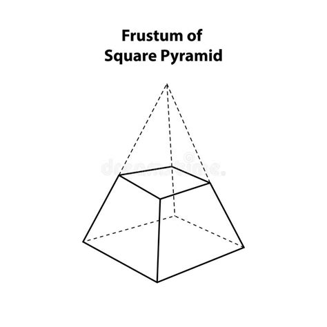 Frustum of Square Pyramid. Geometric Shapes. Vector Illustration of Isolated on White. Icon ...