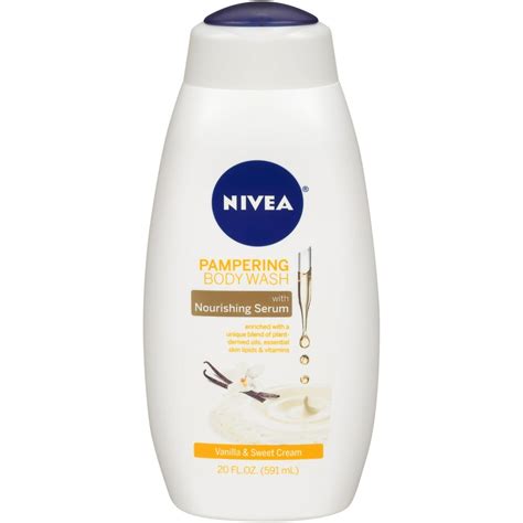 NIVEA Pampering Vanilla and Sweet Cream Body Wash with Nourishing Serum ...