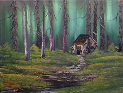 Bob Ross (“Cabin in the Woods”) | Bob ross paintings, Bob ross painting videos, The joy of painting