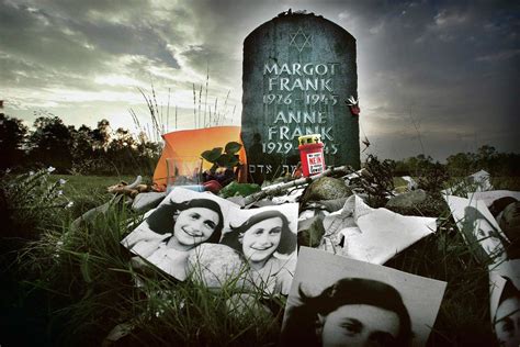 Symbolic grave for Margot and Anne Frank at the Bergen Belsen concentration camp. | Anne frank ...