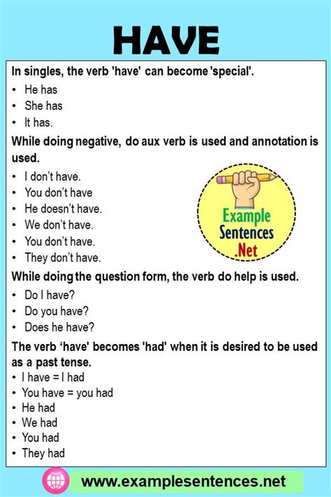 Have in a Sentence, Example Sentences with Have - Example Sentences | Sentence examples ...