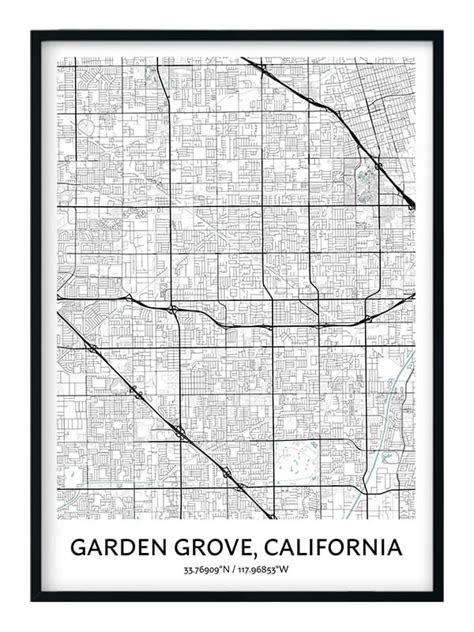 Garden Grove Map Poster - Your City Map Art - Positive Prints