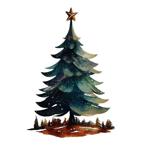 Watercolor Christmas Tree, Christmas Tree, Watercoor, Merry Christmas PNG Transparent Clipart ...