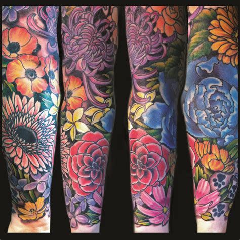 Tattoos | Jessi Lawson – Artist | Colorful sleeve tattoos, Bright tattoos, Floral tattoo sleeve