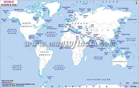 World Map Oceans | Map of Oceans in the world