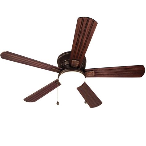 Harbor Breeze Oceanside 52-in Oil Rubbed Bronze Indoor/Outdoor Flush Mount Ceiling Fan with ...