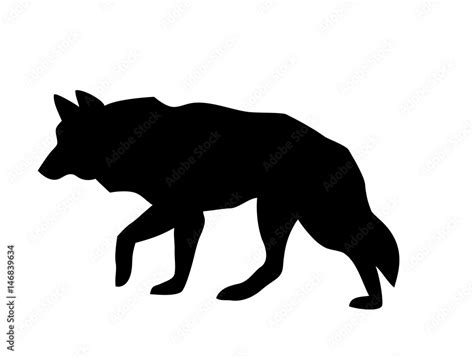 silhouette of a running wolf Stock Vector | Adobe Stock