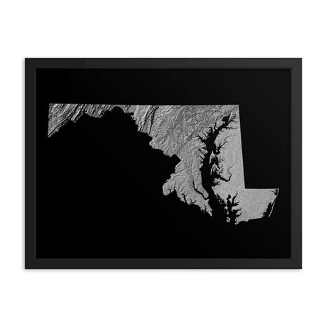 Maryland Topographic Map Map Art Print Maryland Gift Elevation Map ...