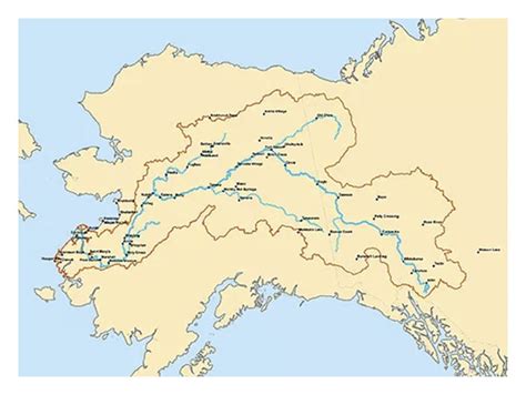 Map of the Yukon River watershed. The Yukon is the third longest river ...