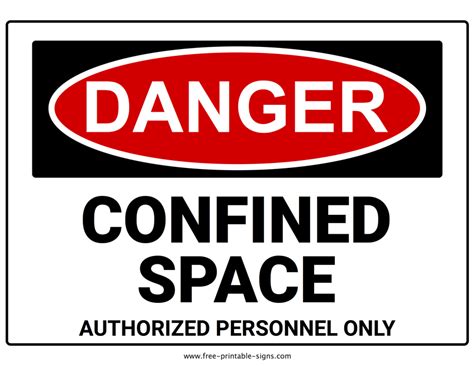 Printable Confined Space Signage - Printable Coloring Pages