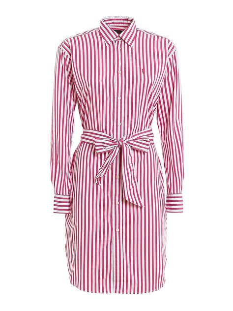 Knee length dresses Polo Ralph Lauren - Belted striped shirt dress - 211781122002