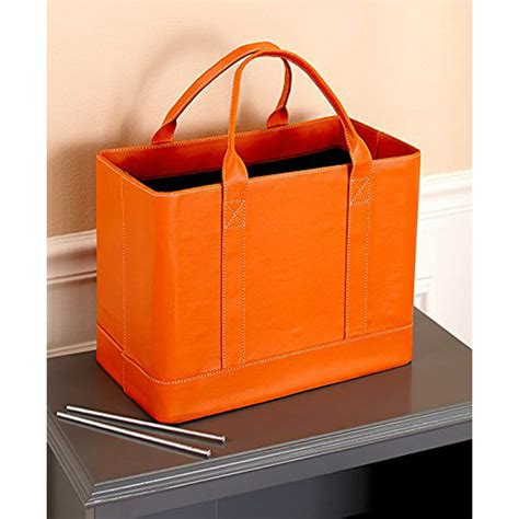 The Lakeside Collection Chic File Organizers, Orange, 14"W x 9"D x 10-1/2"H, with a 6" strap ...