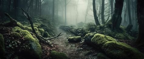 A Dark And Mysterious Forest Panoramic Background Generative AI ...