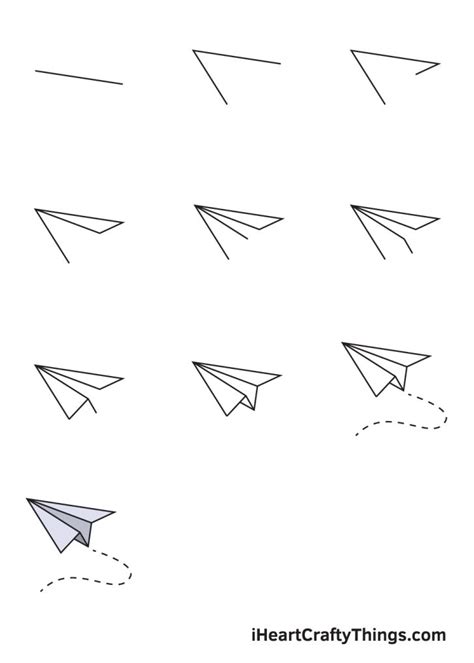 Paper Airplane Drawing - How To Draw A Paper Airplane Step By Step