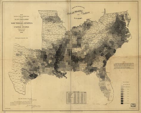 1861 map of US slavery