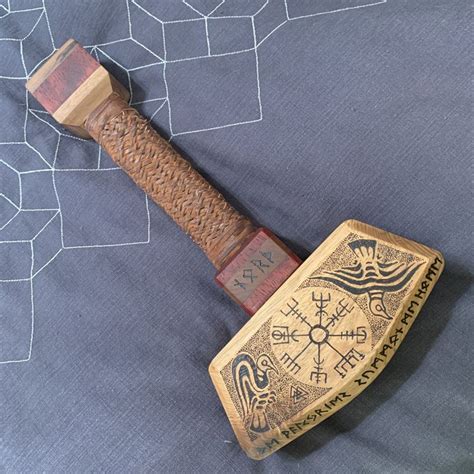 Wooden Mjolnir Hammer. the Norse Hammer of the God Thor | Etsy | Mjolnir, Hammer, Thors hammer