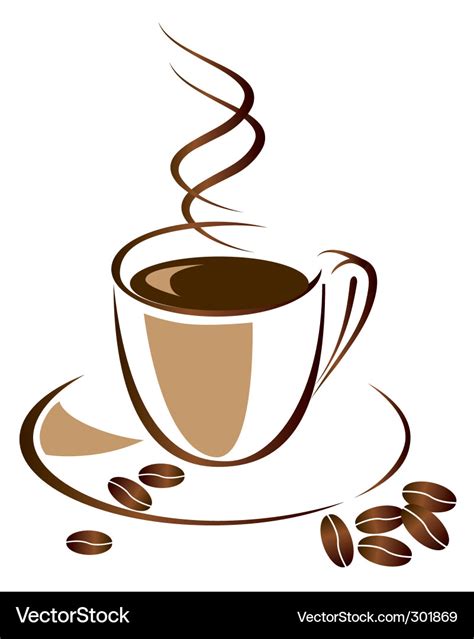 A cup of black coffee Royalty Free Vector Image