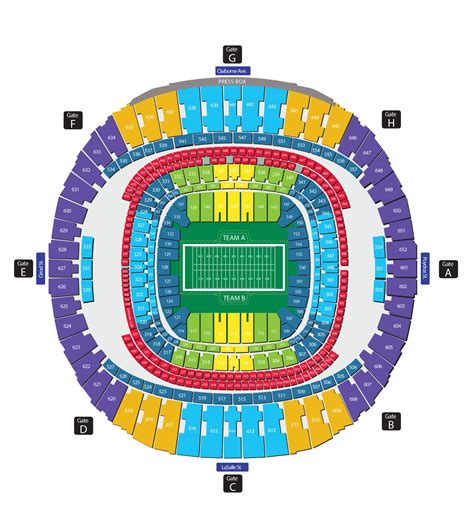 Mercedes-Benz Superdome Seating Plan - Seating plans of Sport arenas ...