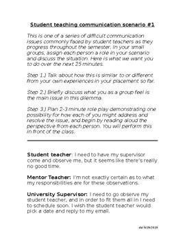 Student Teaching Communication Scenarios by Doug Larkin's TpT Store