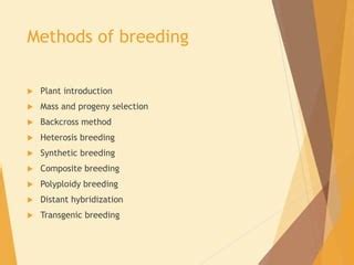 Breeding methods in cross pollinated crops | PPT | Free Download