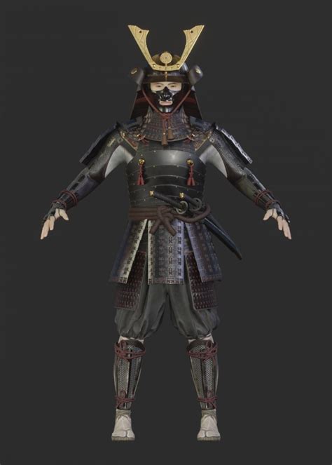 Samurai character blender rigged 3D model - TurboSquid 1549310