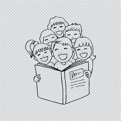 Cartoon kids reading book stock illustration. Illustration of chapter ...