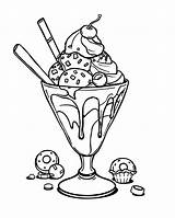 Ice Cream Sundae Coloring Page  Free Printable sketch template