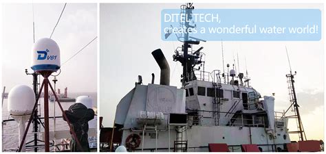 DITEL V61 maritime satellite VSAT Antenna installed on oil platform auxiliary ship