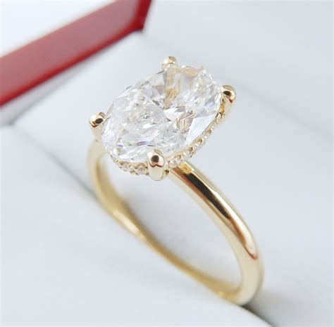 Oval Diamond Engagement Ring with Hidden Halo Style#4318 - DiamondNet