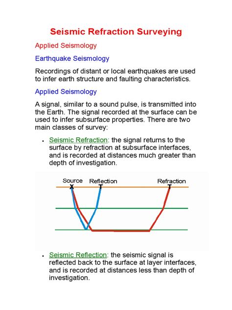 Seismic Refraction Surveying | Reflection Seismology | Waves